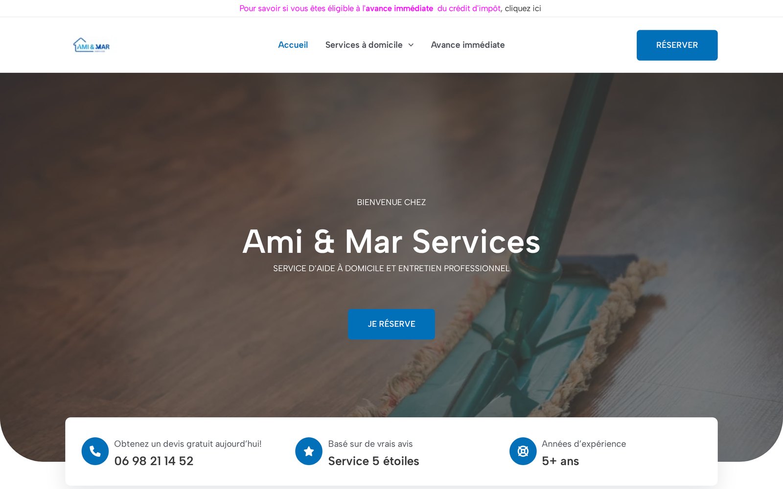 Ami & Mar Services — page d'accueil du site